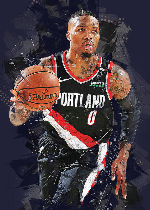 Damian Lillard Poster Damian Lillard NBA Poster NBA Print 