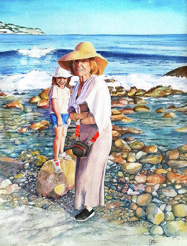Seashore Art Print featuring the painting At the seashore. Granada. Spain. by Carolina Prieto Moreno