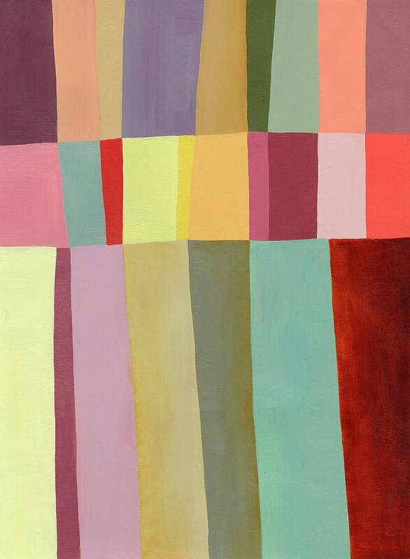 Abstract Art Art Print featuring the painting August Stripes #1 by Jane Davies