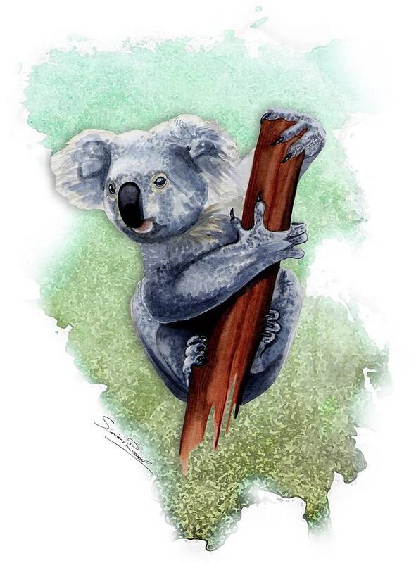 Art Art Print featuring the painting Australian Koala by Simon Read