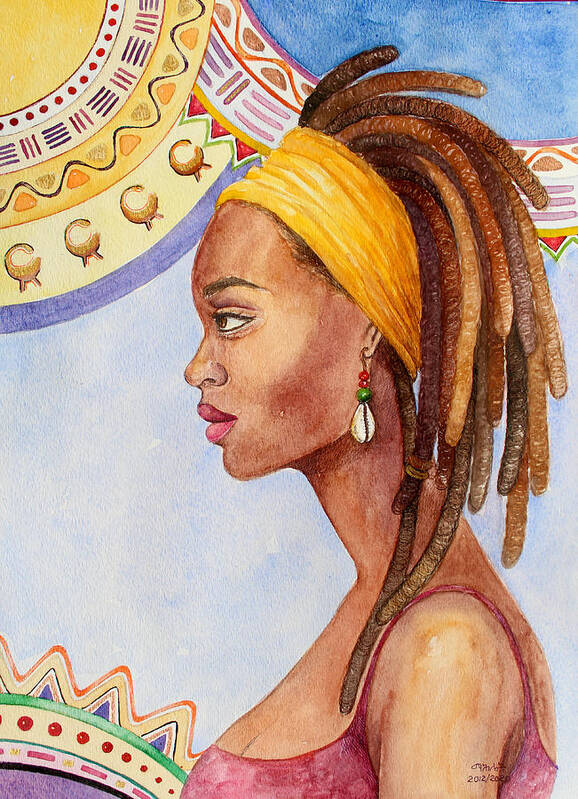 #africa #africanart #africanartists #africanartwork #africanpaintings #trueafricanart #onlinegallery Art Print featuring the painting Aware by Mahlet