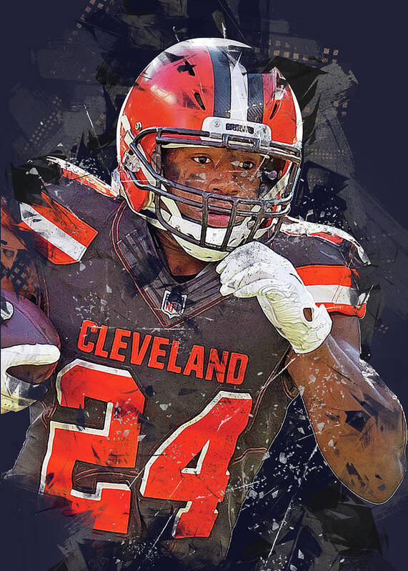 Football Cleveland Browns Player Nick Chubb Nickchubb Nick Chubb  Nicholasjamaalchubb Nicholas Jamaal Poster