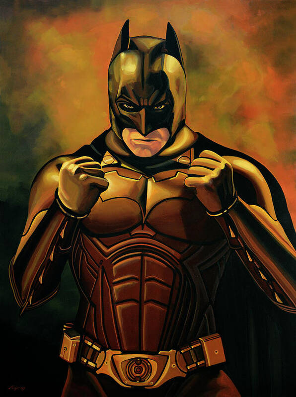 Paul Meijering Art Print featuring the painting Batman the Dark Knight by Paul Meijering