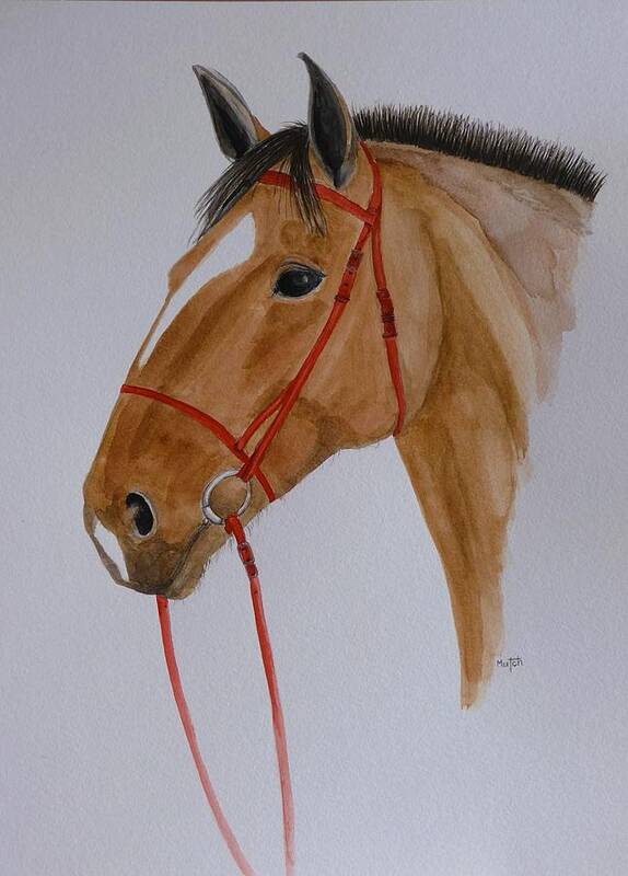 Horse Art Print featuring the painting Bay by Lisa Mutch