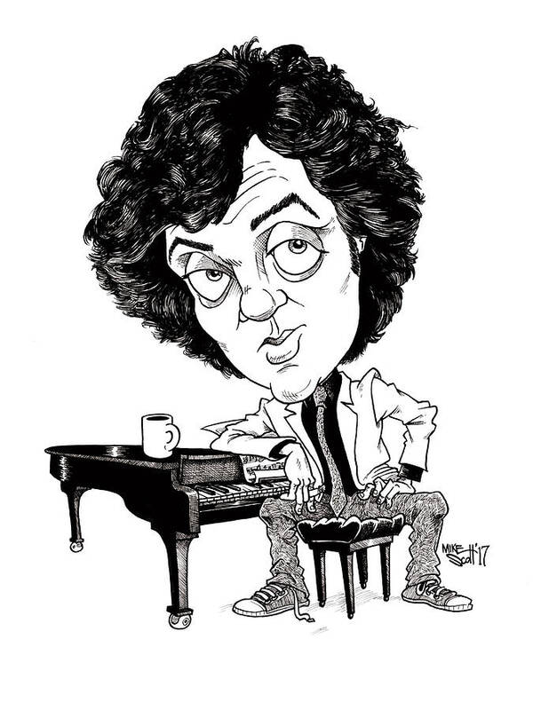 Caricature Art Print featuring the drawing Billy Joel, 1978 by Mike Scott