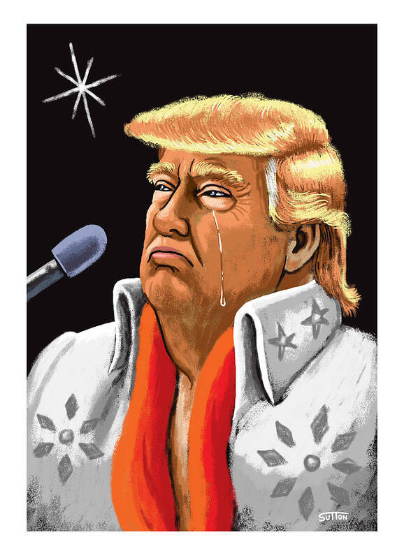 A24946 Art Print featuring the drawing Black Velvet Trump by Ward Sutton