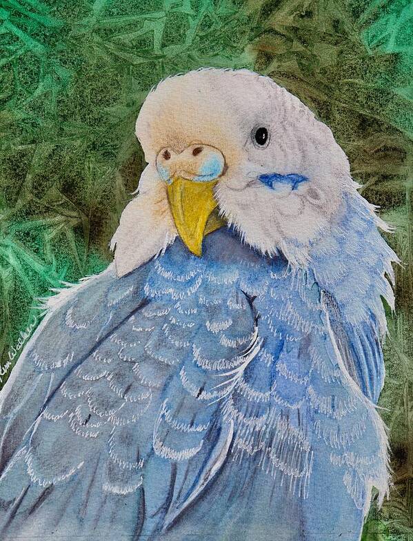 Green Art Print featuring the painting Blue Boy Watercolor by Kimberly Walker