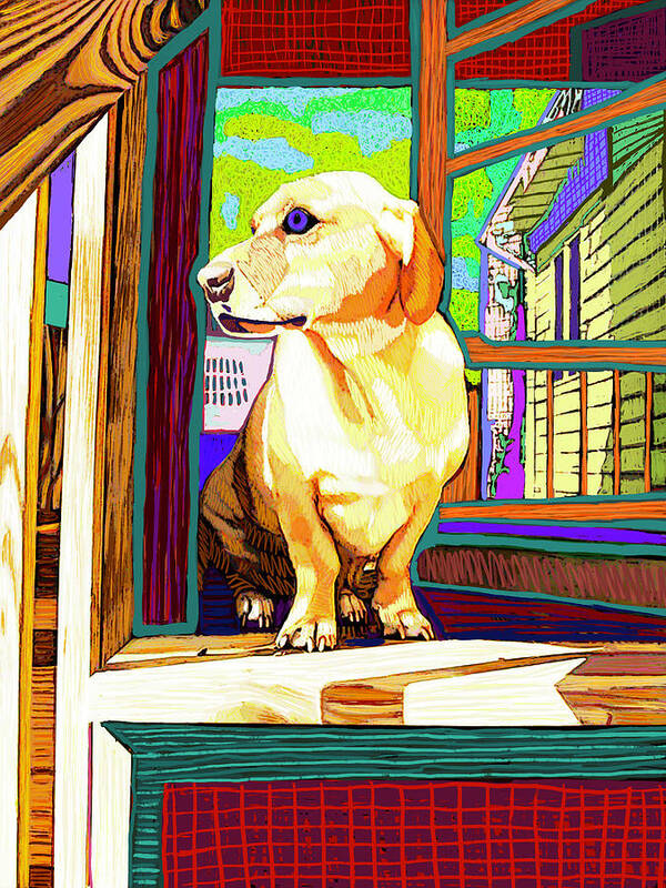Bassador Art Print featuring the painting Brady's Porch by Rod Whyte