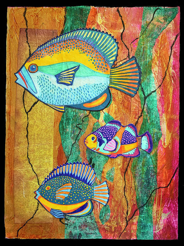 Fish Art Print featuring the mixed media Brilliant Fish by Lorena Cassady