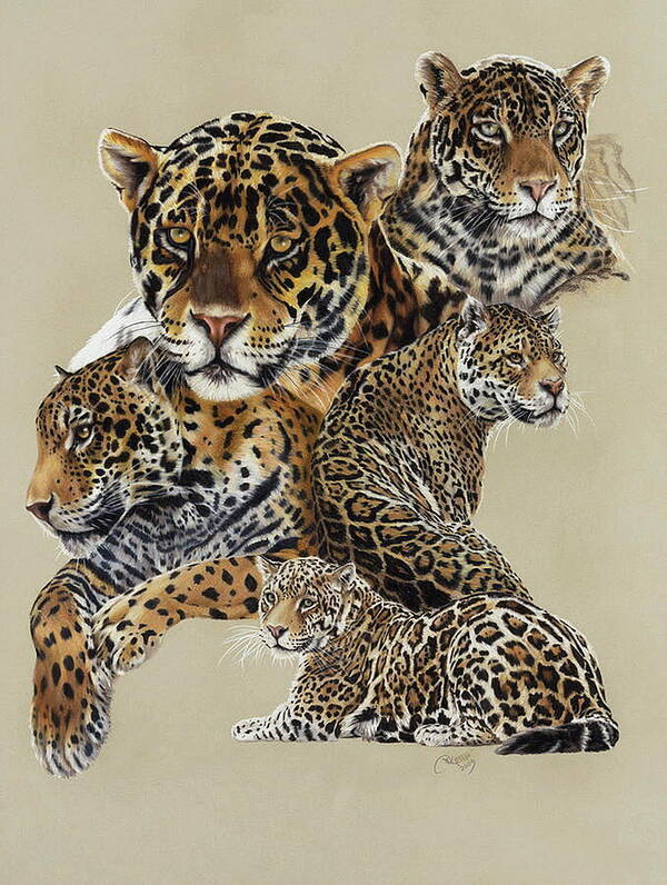 Jaguar Art Print featuring the drawing Burn by Barbara Keith