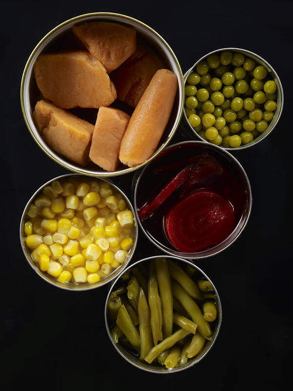 Five Objects Art Print featuring the photograph Canned Vegtables by Shana Novak