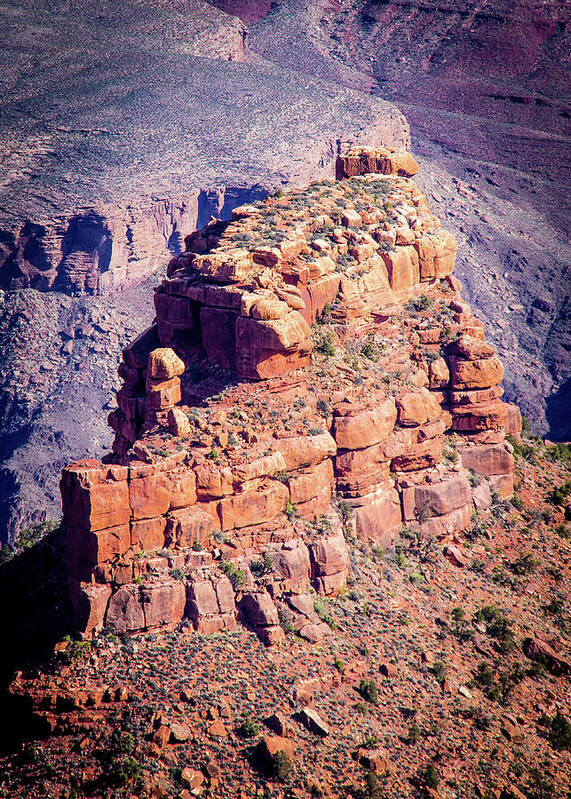 Canyon Art Print featuring the photograph Battleship Rock in the Morning Sun by Craig A Walker