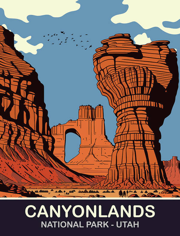 Canyonlands Art Print featuring the digital art Canyonlands, UT by Long Shot