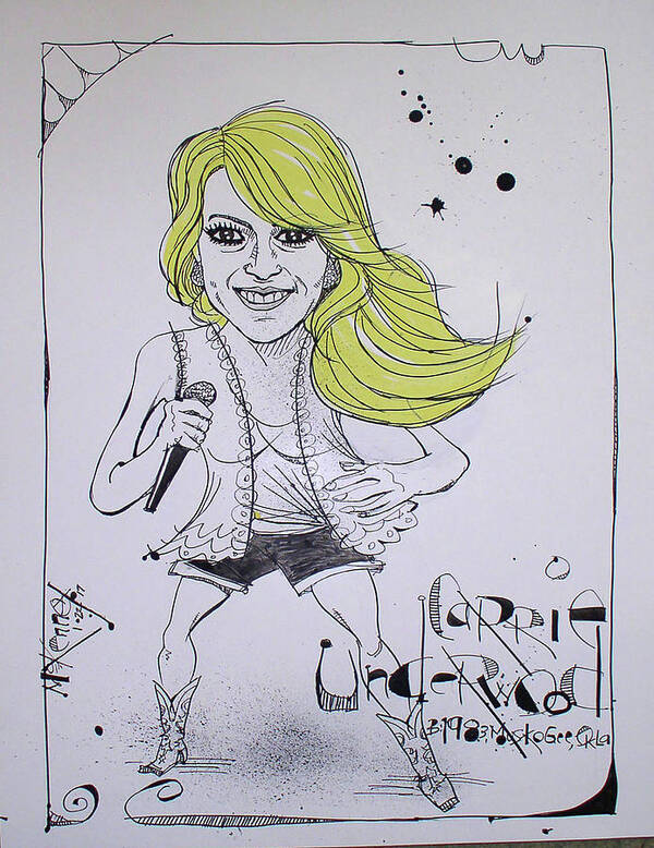  Art Print featuring the drawing Carrie Underwood by Phil Mckenney