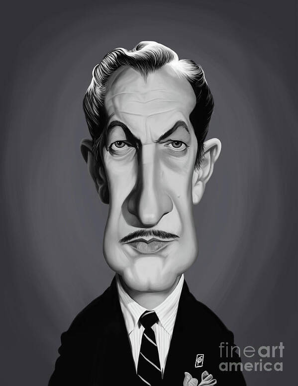 Illustration Art Print featuring the digital art Celebrity Sunday - Vincent Price by Rob Snow