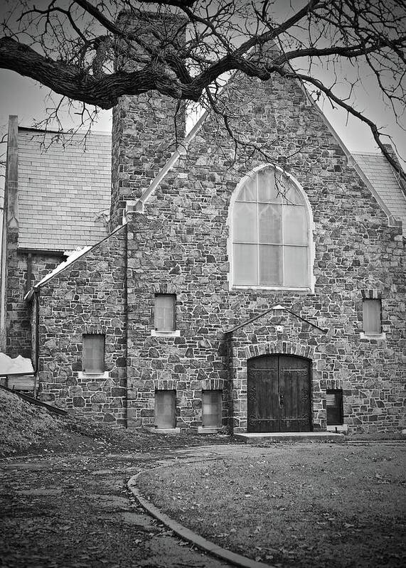 Chapel Art Print featuring the photograph Chapel in Black and White by Carol Jorgensen