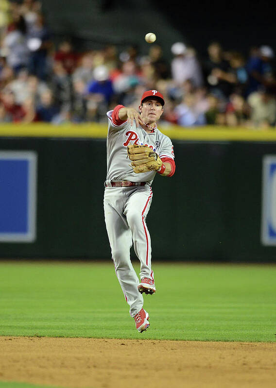 American League Baseball Art Print featuring the photograph Chase Utley by Norm Hall