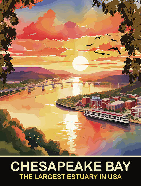 Chesapeake Art Print featuring the digital art Chesapeake Bay by Long Shot