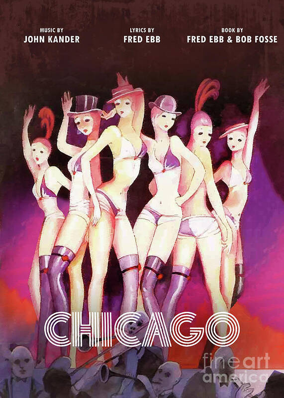 Musical Poster Art Print featuring the digital art Chicago Musical by Bo Kev