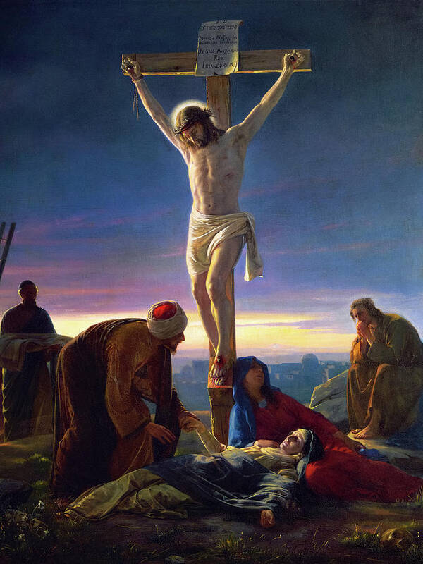 Carl Heinrich Bloch Art Print featuring the painting Christ on the Cross by Carl Bloch