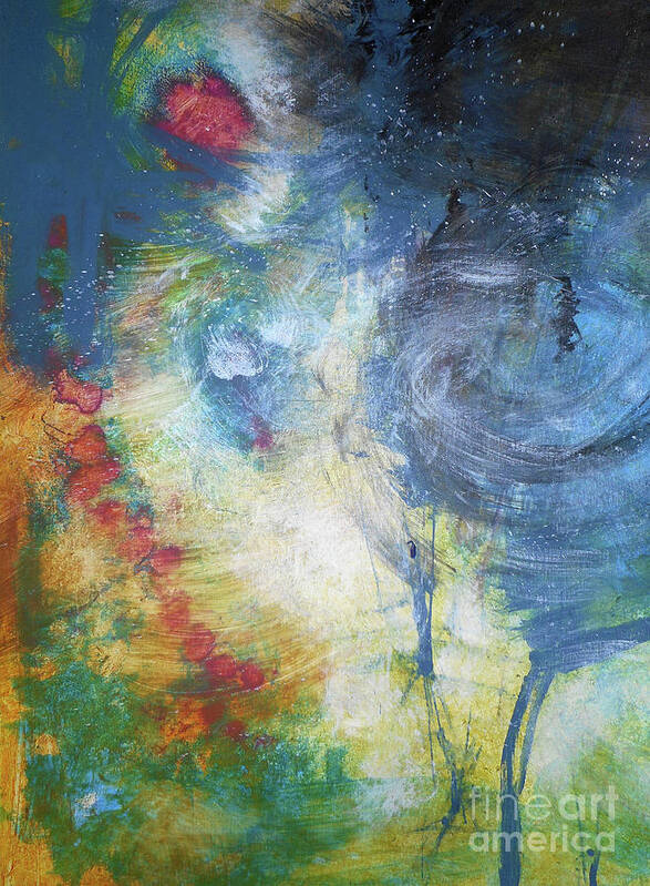 Abstract Art Print featuring the painting Color Swirl by John Fish