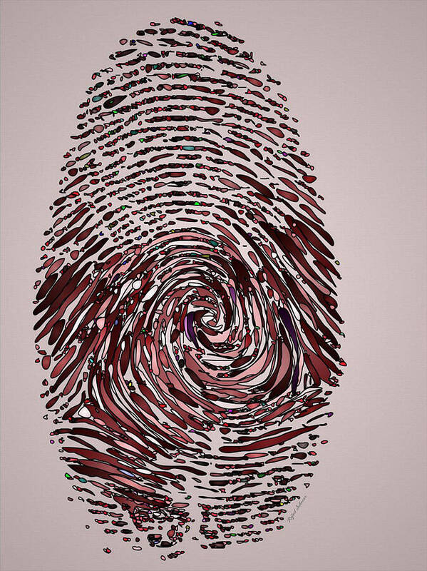 Abstract Art Print featuring the painting Coronavirus Forever Fingerprint by Rafael Salazar