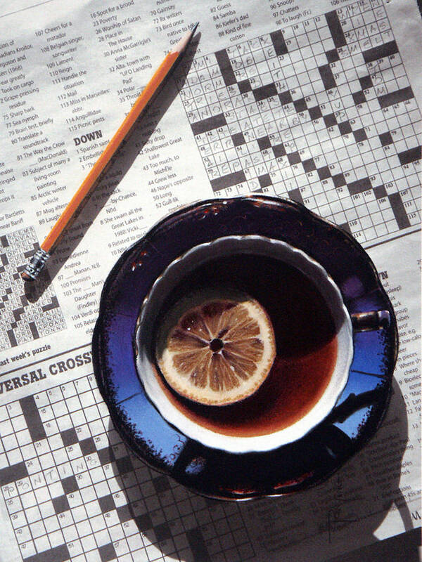 Still Life Art Print featuring the painting Crossword by Dianna Ponting