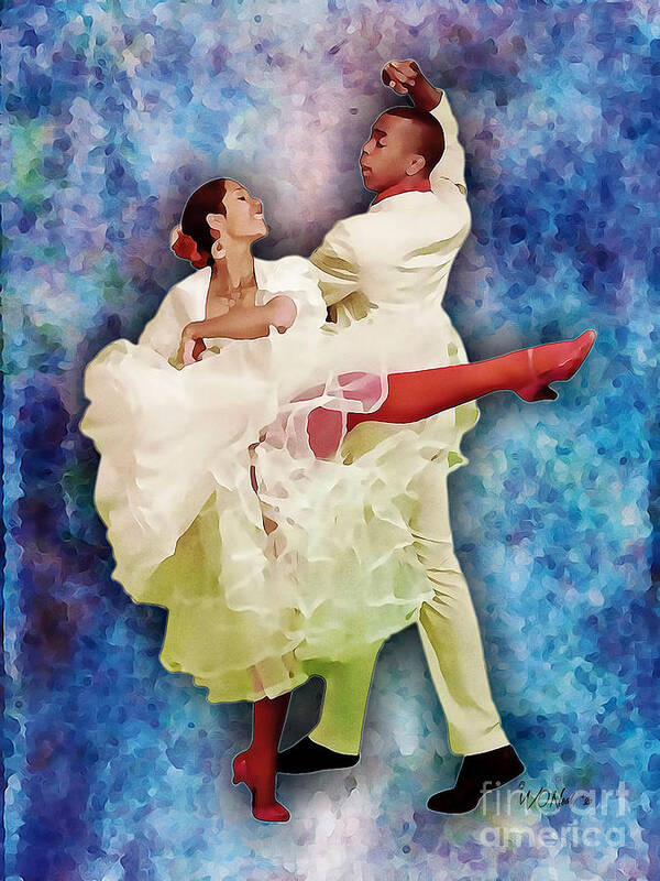 Portraits Art Print featuring the digital art Dancers In Love by Walter Neal