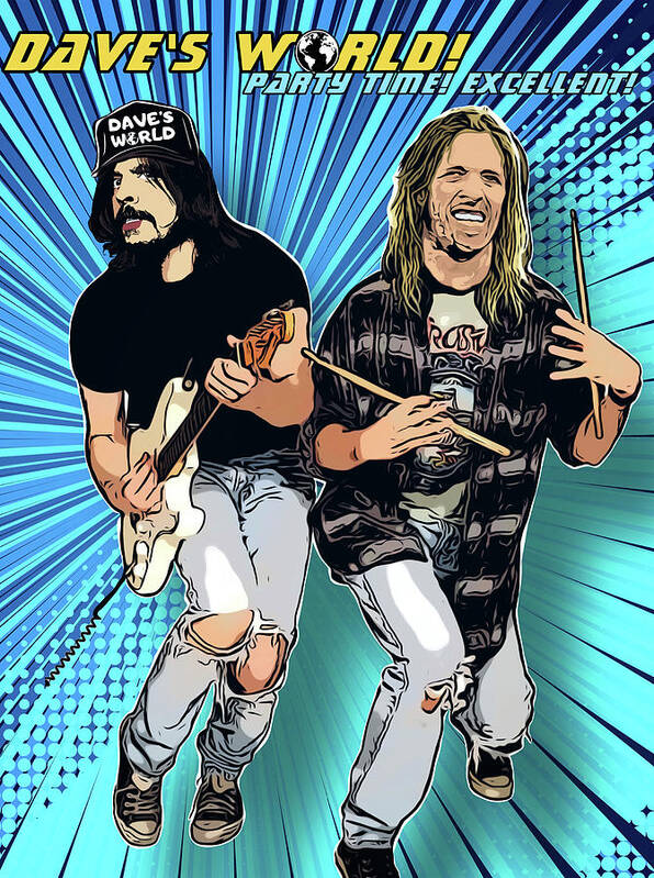 Dave Grohl Art Print featuring the digital art Daves World by Christina Rick