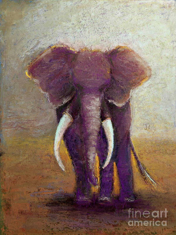 Elephant Art Print featuring the painting Defiance by Joyce Guariglia