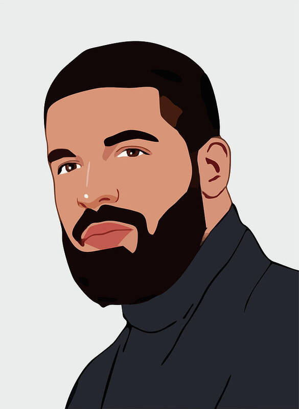 Drake Cartoon Art Print featuring the digital art Drake Cartoon Portrait 1 by Ahmad Nusyirwan