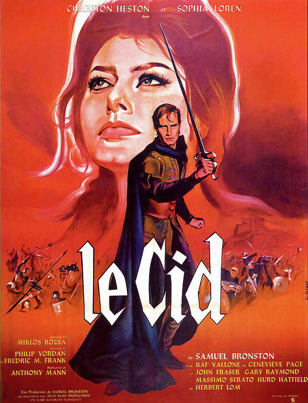 Synopsis Art Print featuring the mixed media ''El Cid'', 1961 - art by Georges Allard by Movie World Posters
