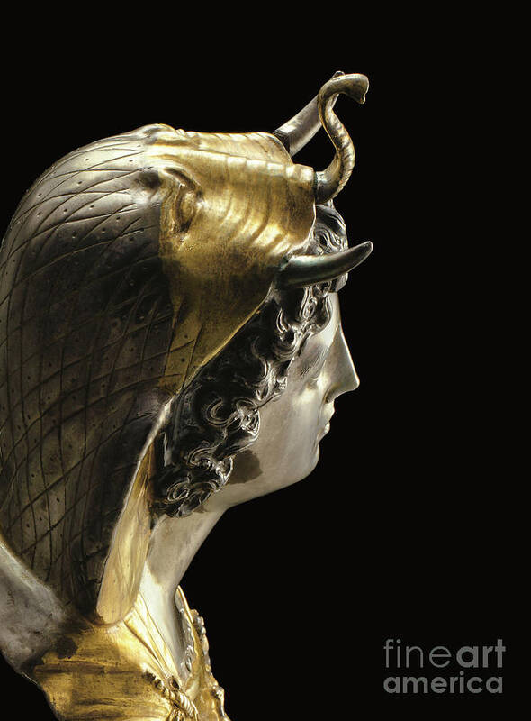 Cleopatra Art Print featuring the sculpture Emblema of Cleopatra Selene by Roman School