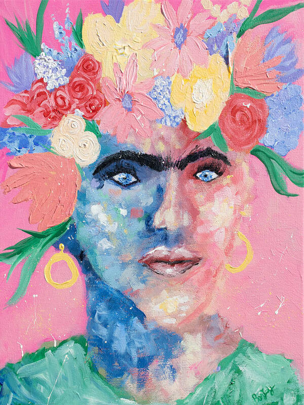 Frida Art Print featuring the painting Emulating Frida by Bonny Puckett