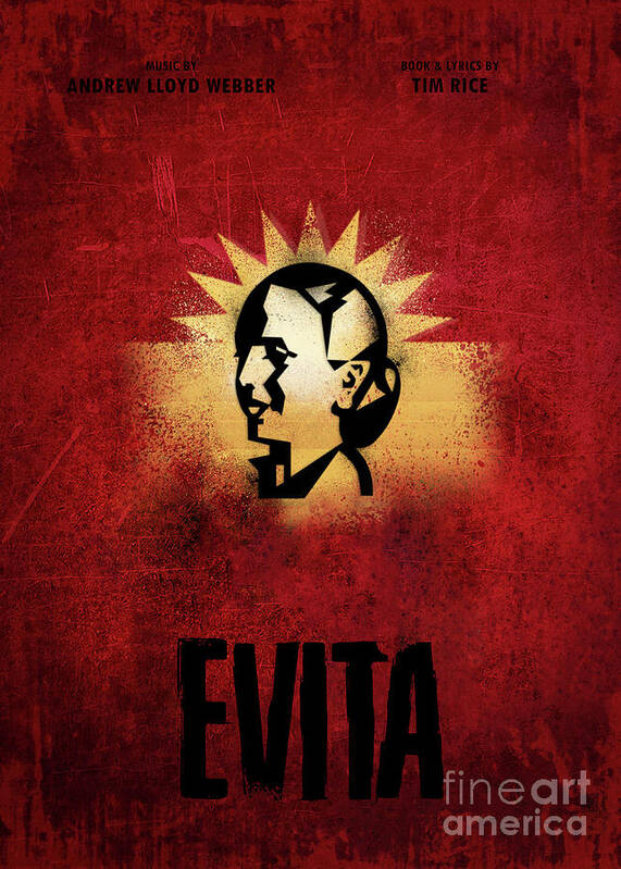 Musical Poster Art Print featuring the digital art Evita Musical by Bo Kev