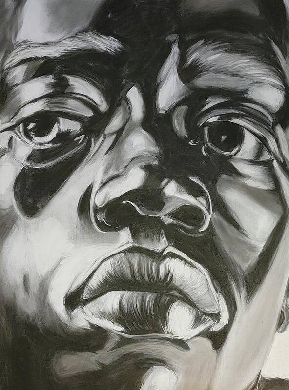 Charcoal Drawing Art Print featuring the painting FearLess by Bryon Stewart