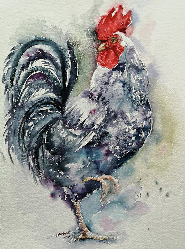 Rooster Art Print featuring the painting Filo by Arti Chauhan