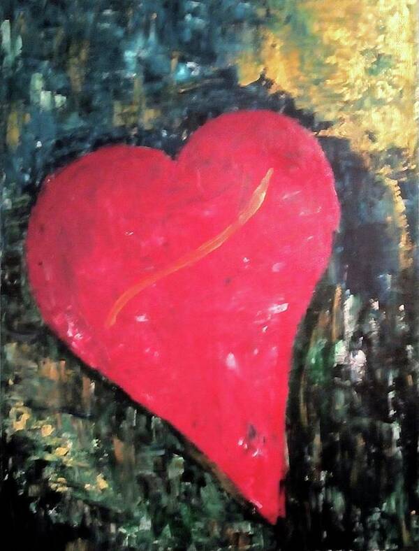 Heart Art Print featuring the painting Finding Love in Todays World by Eseret Art