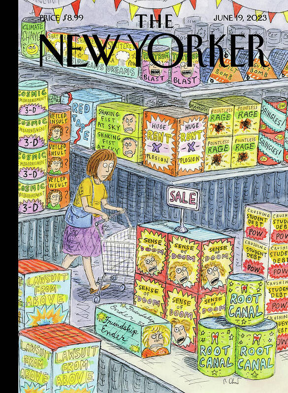151020 Art Print featuring the painting Fireworks Megastore by Roz Chast