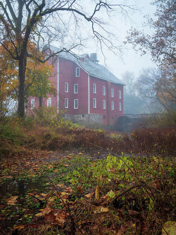 Kirby's Mill Art Print featuring the photograph Foggy Morning at Kirbys Mill by Kristia Adams