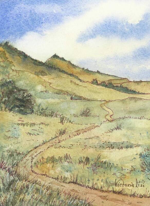 Watercolor Art Print featuring the painting Foothills Path by Victoria Lisi