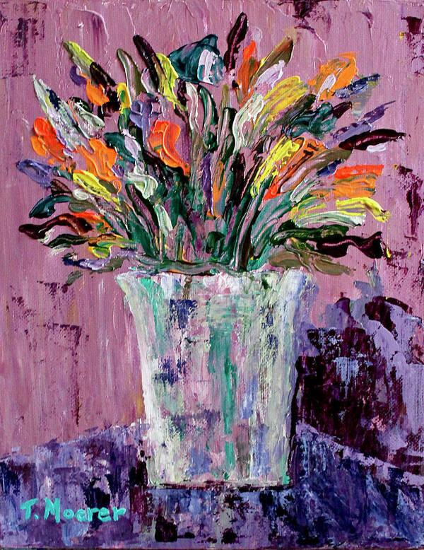 Flowers Art Print featuring the painting Flowers For Amy by Teresa Moerer