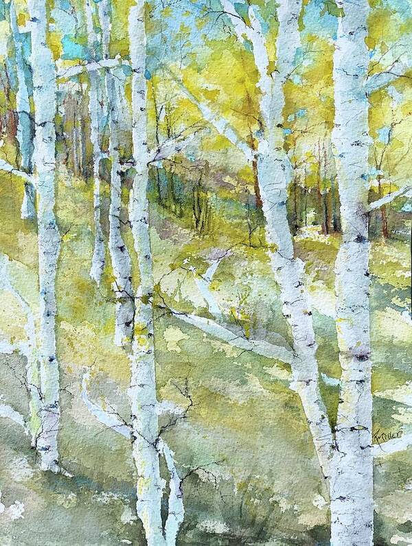 Watercolour Art Print featuring the painting For the Love of Painting Trees by Robin Miller-Bookhout