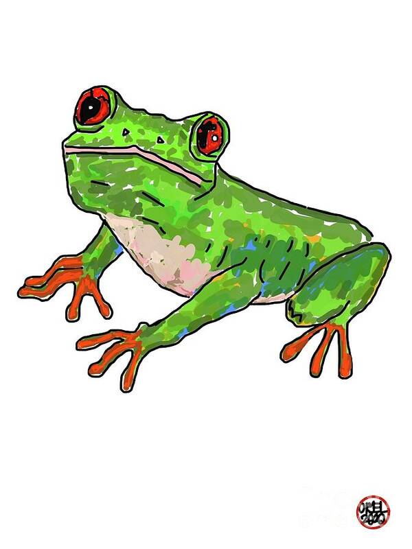  Art Print featuring the painting Frog by Oriel Ceballos