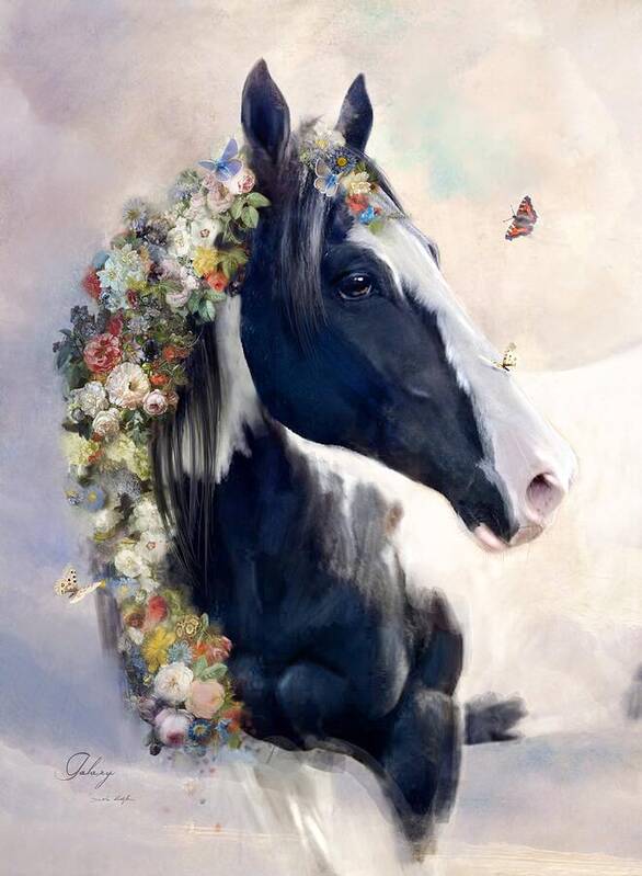 Horse Art Print featuring the digital art Galaxy by Dorota Kudyba