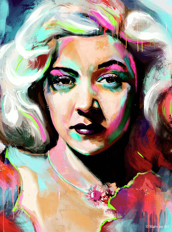 Gloria Art Print featuring the painting Gloria Grahame painting by Movie World Posters