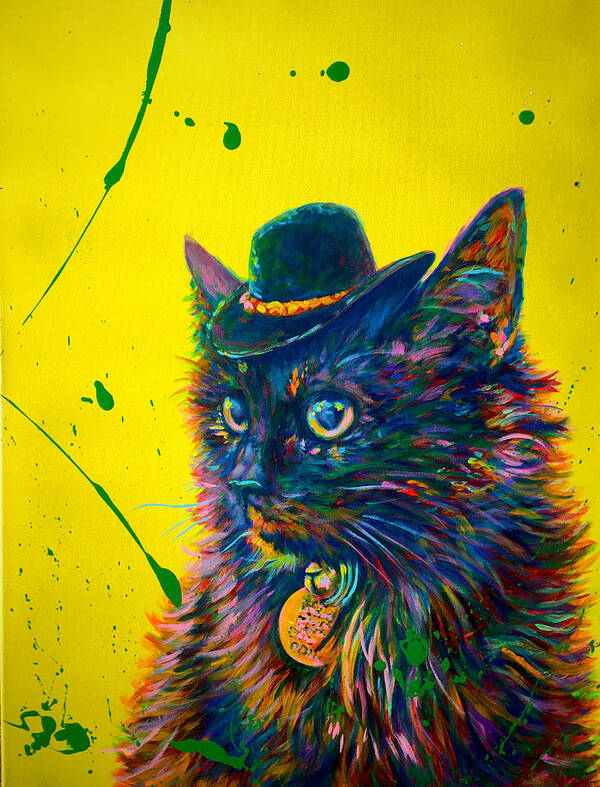 Pet Portrait Art Print featuring the painting Goblin by Jacob Wayne Bryner