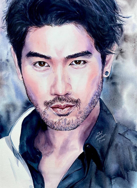 “the Face Art Print featuring the painting Godfrey Gao Truth in Your Eyes by Michal Madison