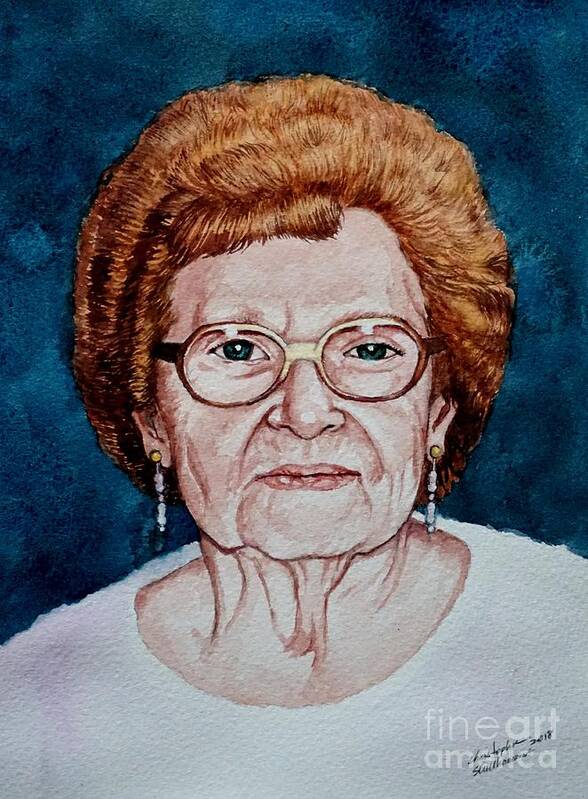 Simon Art Print featuring the painting Grandma Simon by Christopher Shellhammer