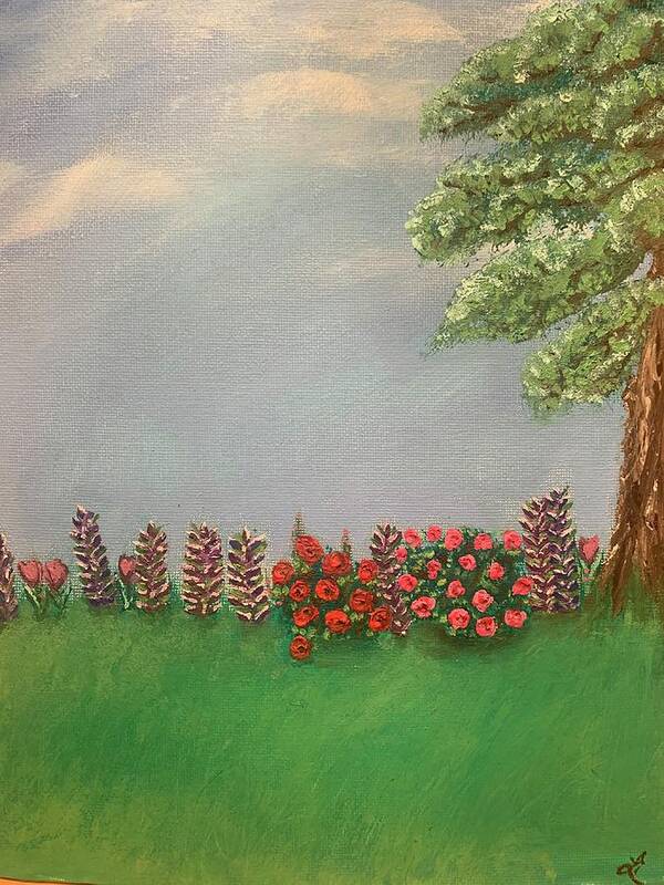 Oil Art Print featuring the painting Grandmas Garden by Lisa White